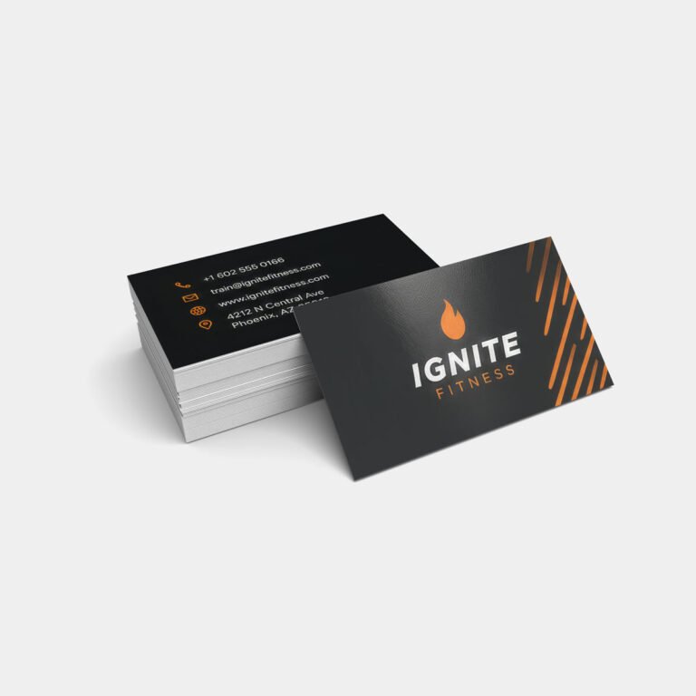 14pt UV high-gloss business cards with vibrant shiny finish, custom printing in Calgary