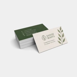 Eco-friendly 13pt uncoated recycled business cards, custom printing in Calgary