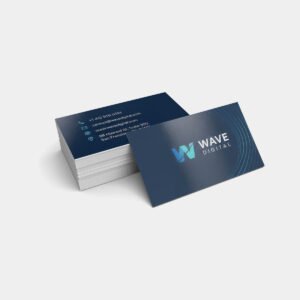 14pt business cards with smooth AQ semi-gloss coating, custom printing in Calgary