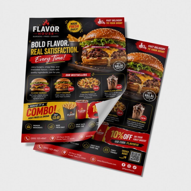 Fast Food Flyers 100lb + UV (High Gloss)