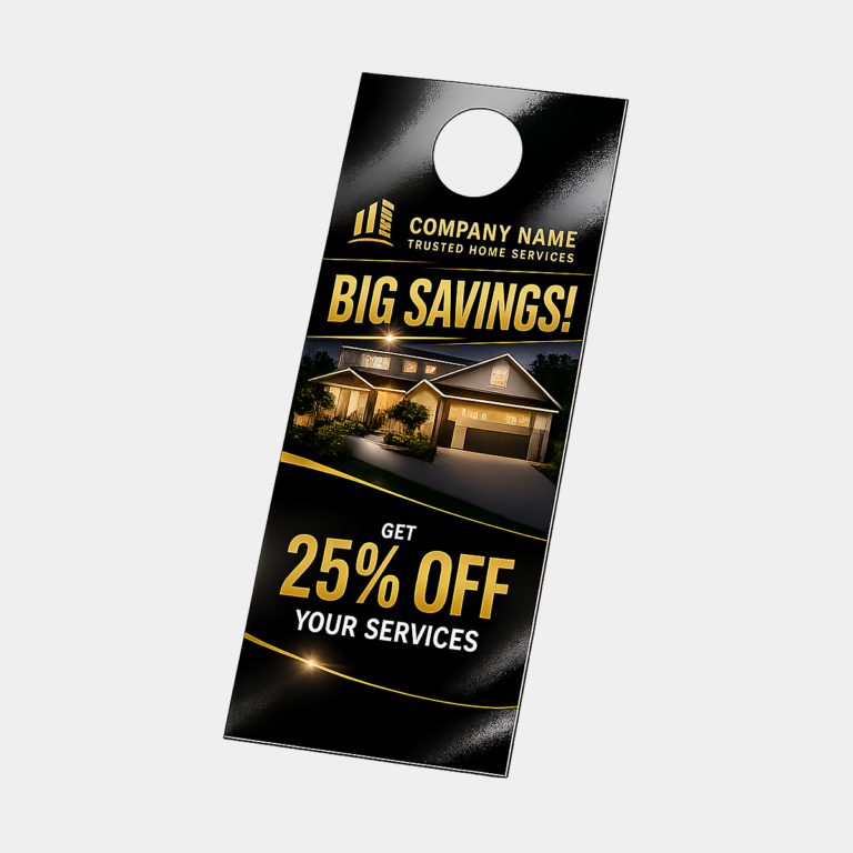 4.25 x11 Door Hangers, 14pt + UV High Gloss