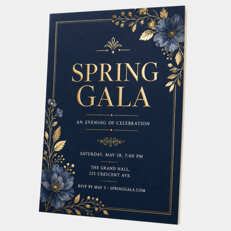 Invitations Announcements Matte Lamination + Gold Silver Foil 4X6