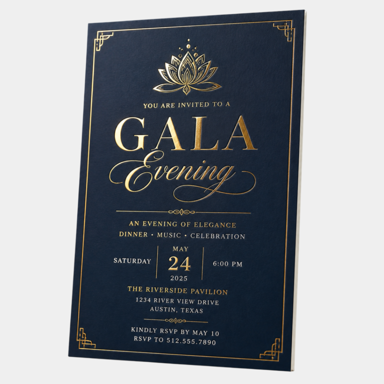 Invitations Announcements Matte Lamination + Gold Silver Foil 5X7