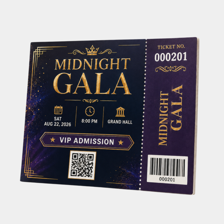 Half letter size Numbered Tickets Tickets (14pt)