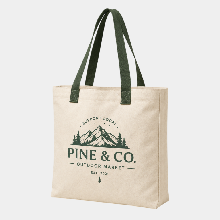 Q Tees Q4400 11L Canvas Tote with Contrast Color Handles