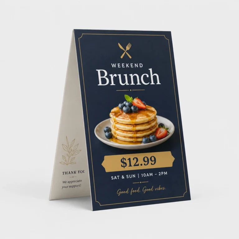 Custom Table Tent Cards
