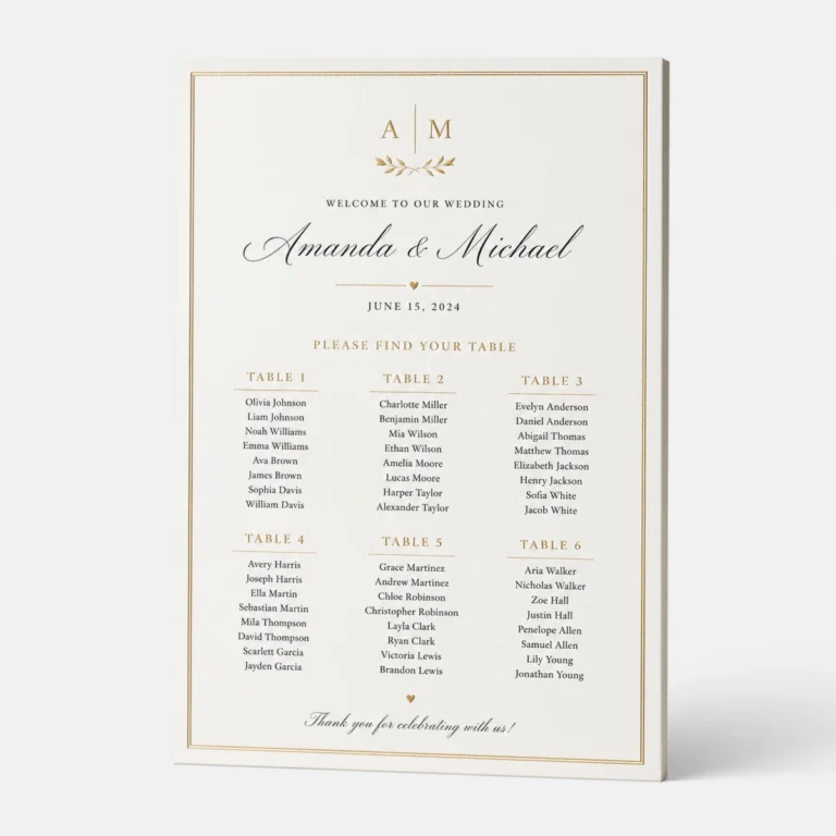 Custom Wedding Seating Charts